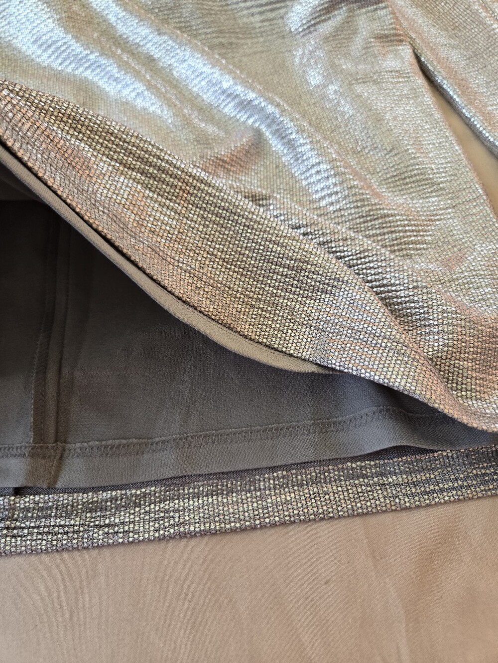 NWT Lauren Ralph Lauren Silver Metallic Off-Shoulder Long Sleeve Cocktail Dress - Picture 11 of 14
